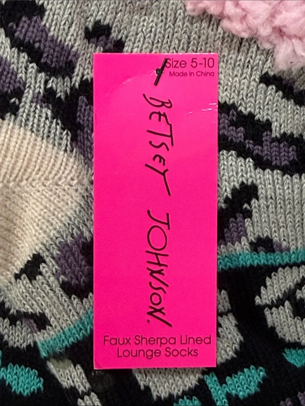 Betsey Johnson Faux Sherpa Lined Lounge Socks - NWT